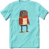 Casual vogel quote T-Shirt Grappig | Dieren vogels Kleding Kado Heren / Dames | Animal Skateboard Cadeau shirt - Licht Blauw - XL