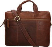 House of Sajaco Laptoptas Cow Milled VT Leer - cognac