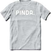 Pinda - Snack T-Shirt | Grappig Verjaardag Kleding Cadeau | Eten En Snoep Shirt | Dames - Heren - Unisex Tshirt | - Licht Grijs - Gemaleerd - XXL