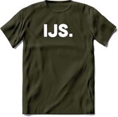 IJs - Snack T-Shirt | Grappig Verjaardag Kleding Cadeau | Eten En Snoep Shirt | Dames - Heren - Unisex Tshirt | - Leger Groen - XL