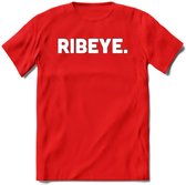 Ribeye - Snack T-Shirt | Grappig Verjaardag Kleding Cadeau | Eten En Snoep Shirt | Dames - Heren - Unisex Tshirt | - Rood - S