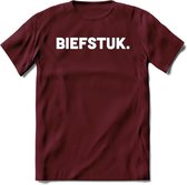 Biefstuk - Snack T-Shirt | Grappig Verjaardag Kleding Cadeau | Eten En Snoep Shirt | Dames - Heren - Unisex Tshirt | - Burgundy - XL