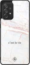 Samsung A52 hoesje glass - C'est la vie | Samsung Galaxy A52 5G case | Hardcase backcover zwart