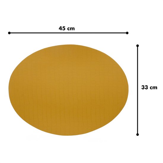 Placemats Pakket 4 Stuks Lederlook Kunststof Ovaal