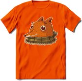 Casual vos T-Shirt Grappig | Dieren honden Kleding Kado Heren / Dames | Animal Skateboard Cadeau shirt - Oranje - S