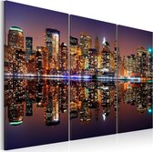 Schilderij - New York water reflection.