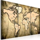 Schilderij - World Map: The Sands of Time.
