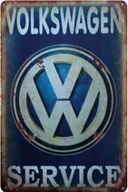 Volkswagen Service wandbord - Mancave- Cafe- Bar- Restaurant - Kroeg- Woondecoratie- Vintage - 20cmx30cm