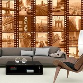 Fotobehang - New York - Collage (sepia).
