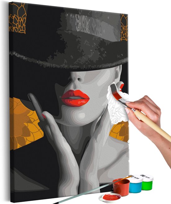 Doe-het-zelf op canvas schilderen - Elegant Woman.