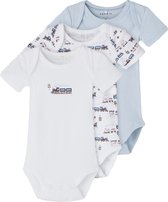name it NBMBODY 3P SS HEATHER TRAIN NOOS Jongens Rompertje - Maat 50