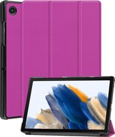 Hoes Geschikt voor Samsung Galaxy Tab A8 Hoes Book Case Hoesje Trifold Cover - Hoesje Geschikt voor Samsung Tab A8 Hoesje Bookcase - Paars