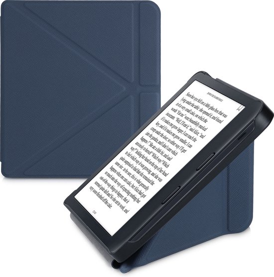 kwmobile case pour Kobo Libra 2 - Etui de protection pour liseuse en bleu foncé