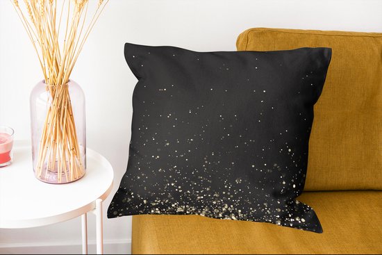 Coussins Coussins décoratifs - Oreillers Salon - 50x50 cm - Paillettes sur fond noir