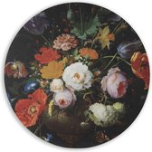 Art for the Home - Canvas Rond - Rijksmuseum Bloemen - 70 diameter in cm