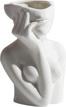 Artick Vaas Vrouwelijk Bovenlichaam - Body Art - Borsten - Elegante Bloemenvaas - Kunst - Woondecoratie - Origineel Cadeau - Keramiek - Wit - 11.5 x 6 x 15.5 cm