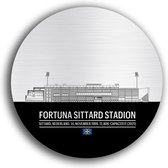 Fortuna Sittard stadion muurcirkel | voetbalstadion wanddecoratie | Dibond Butler Finish | dibond butler finish 40cm