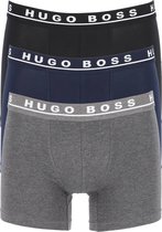 HUGO BOSS boxer brief (3-pack) - zwart - antraciet en navy blauw -  Maat: L