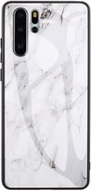 Backcover Marmerlook Hoesje Huawei P30 Pro Wit - Telefoonhoesje - Smartphonehoesje - Zonder Screen Protector