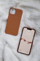 Prime Solutions Leren Hoesje Compatibel met iPhone 13, Compatibel met MagSafe, ondersteunt Magnetisch Opladen – Bruin – iPhone 13 Leather case with Magsafe – Brown