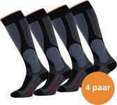 Xtreme Sockswear Skisokken - 4 paar Functionele skisokken Navy - Anatomisch voetbed - Extra demping - Naadloze pasvorm - Maat 39-42