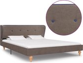 Decoways - Bedframe stof taupe 140x200 cm