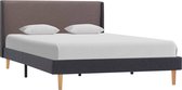 Decoways - Bedframe stof taupe 140x200 cm