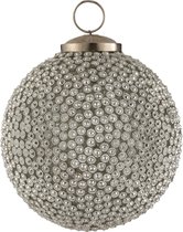 Kerstbal | glas | grijs | 10x10x (h)12.5 cm