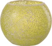 Theelichthouder | glas | geel | 20.5x20.5x (h)17 cm