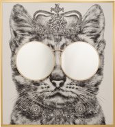Wanddecoratie | canvas | wit - zwart - goud | 118x5x (h)122 cm
