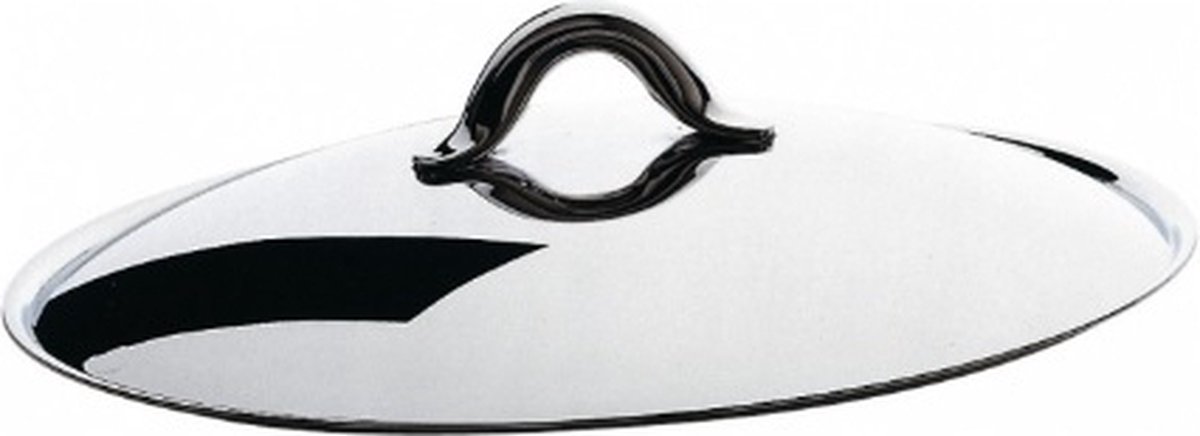 Alessi Pannendeksel Mami - SG200/16 - Ø 24 cm - Ontworpen door Stefano Giovannoni - Hoogwaardig 18/10 Roestvrij Staal - Geschikt voor Inductie - Vaatwasserbestendig - Elegant en Functioneel Design voor de Mami Pannenset