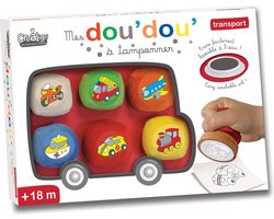 Créa Lign ® Dou Dou | 6 Auto Stempels - fluwelen grip - peuters - afwasbaar