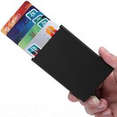 Stijlvolle Pasjeshouder Uitschuifbaar - 7 Pasjes - RFID & NFC beveiliging - Aluminium - Pasjeshouder Mannen & Vrouwen - Creditcardhouder - Cardholder - Zwart