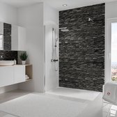 douche achterwand - Schulte Deco Design Decor steen antraciet - 150x255cm - wanddecoratie - muurdecoratie - badkamer wandpaneel - wandbekleding