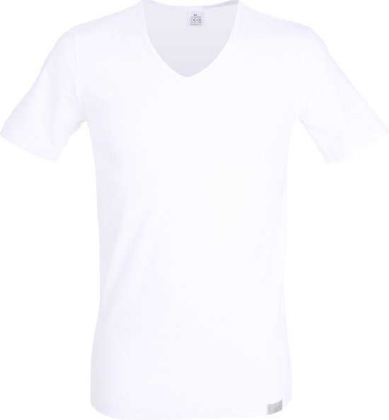 Gotzburg heren T-shirt slim fit V-hals 95/5 (1-pack) - stretch ondershirt - wit - Maat: