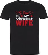 T-shirt | Valentine's Day | I Love My Awesome Wife - L, Heren