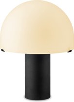 Home Sweet Home - Moderne tafellamp Mushroom - Zwart - 23/23/28cm - bedlampje - geschikt voor E27 LED lichtbron - gemaakt van Glas en Metaal