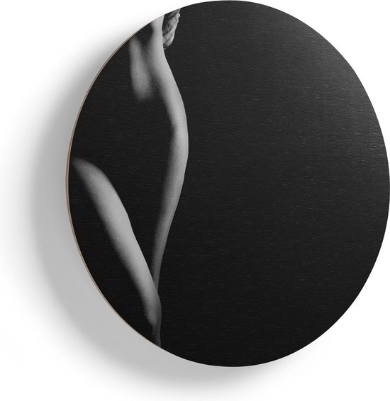 Artaza Houten Muurcirkel - Naakte Vrouw Lichaam - Erotiek - Ø 70 cm - Multiplex Wandcirkel - Rond Schilderij
