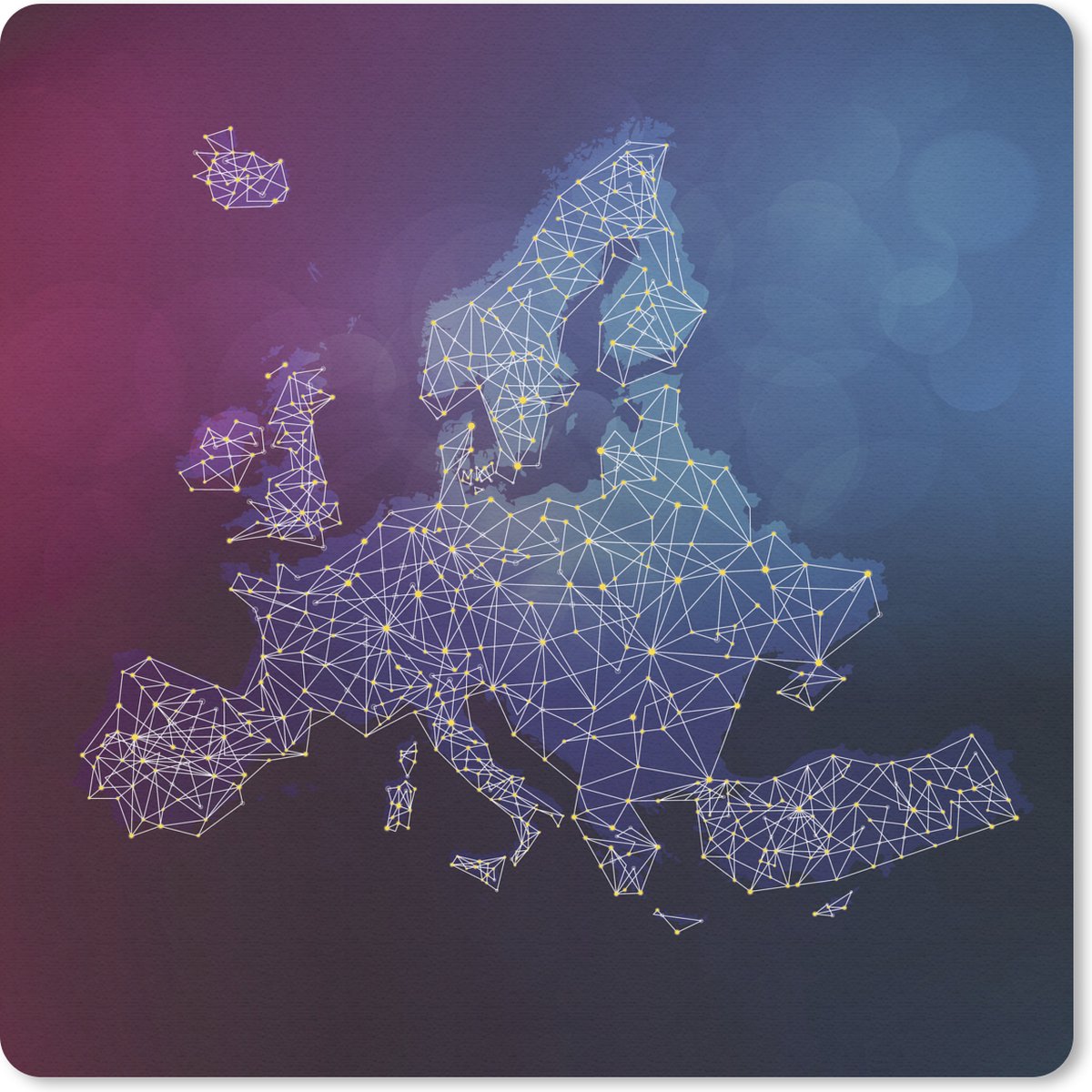 Muismat 30x30 cm - Mousepad Kaarten - Europa - Digitaal - Muismatten