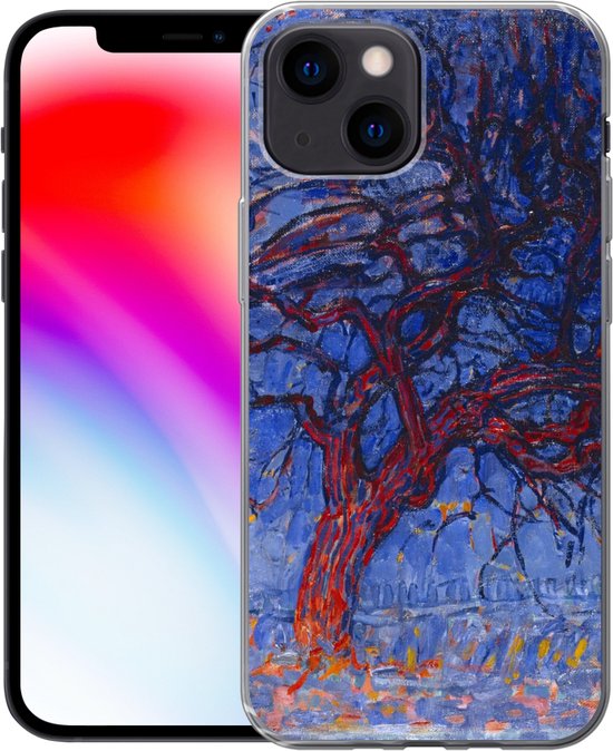 Coque iPhone 13 mini - Arbre rouge - Piet Mondrian - Siliconen