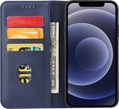 Smartphonica iPhone 12/12 Pro leren hoesje met magnetische sluiting - Blauw / Kunstleer / Book Case