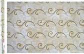 Raved Raamfolie/Plakfolie - Decoratiefolie - Sierlijke Krullen Print Beige - 2 m x 45 cm