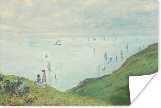 Poster Cliff walk at Pourville - schilderij van Claude Monet - 30x20 cm