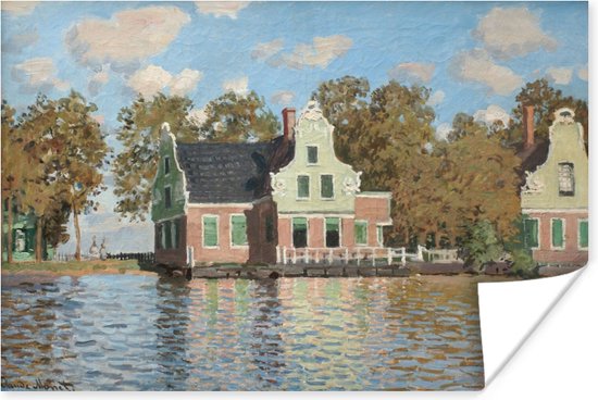 Poster Het huis bij de rivier de Zaan bij Zaandam - Schilderij van Claude Monet - 90x60 cm