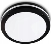 LED Plafondlamp - Badkamerlamp - Prixa Pauly - Opbouw - Rond - E27 Fitting - Mat Zwart - BSE