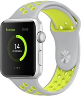 Mobigear Active Siliconen Bandje Geschikt voor Apple Watch Series 1 (42mm) - Grijs / Geel