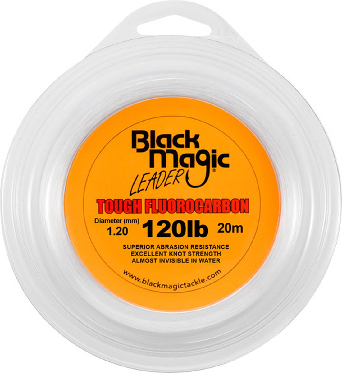 Black Magic Tough Fluorocarbon Trace - 120lb - 20m - Leader - Transparant