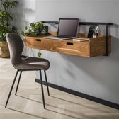 Wandbureau 2L air solid / Massief acacia naturel - Industrieel meubels - Houten meubel - Design