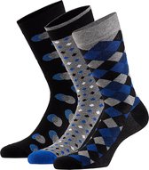 Apollo | Bamboe fashion sokken met print | Zwart | 6 Paar | Maat 39/42 | Naadloze sokken | bamboe sokken heren