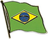 Pin speldje broche vlag Brazilië 20 mm - Landen supporters artikelen
